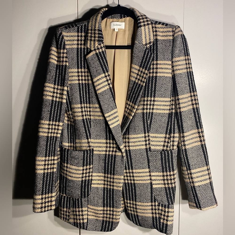 Plaid Tweed Neutral Blazer